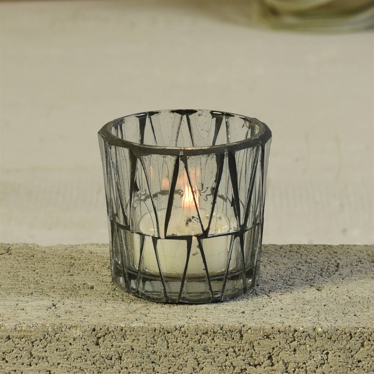 Jax Mosaic Tealight Holder, Glass - Sm