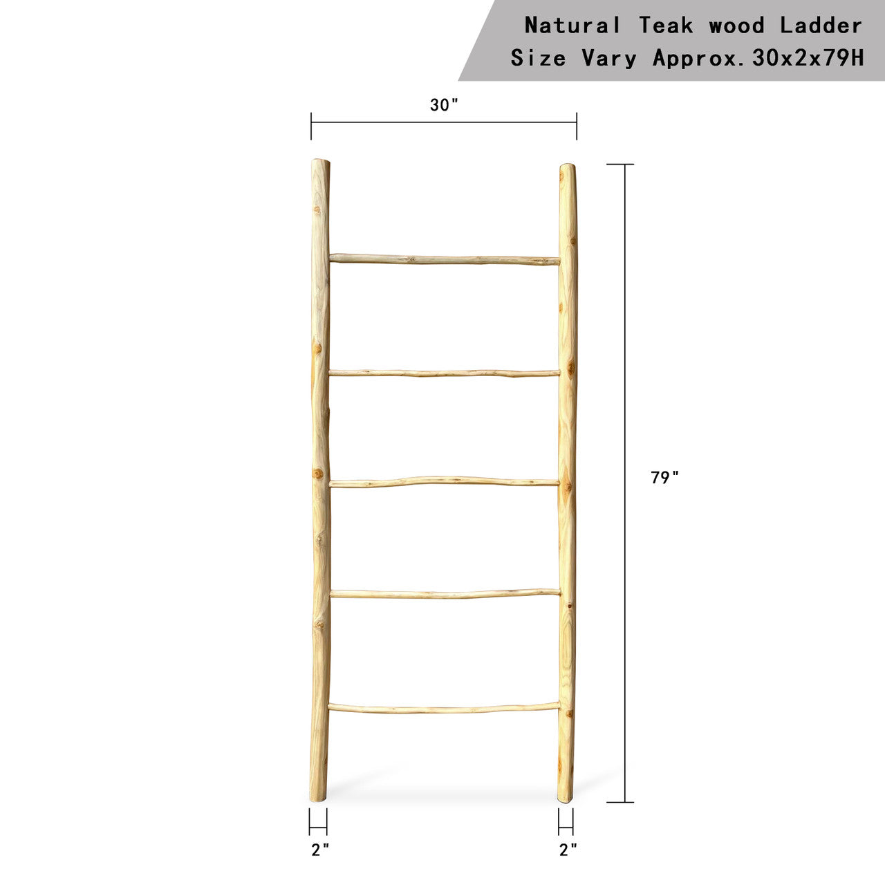 Bleached Teak Wood Ladder