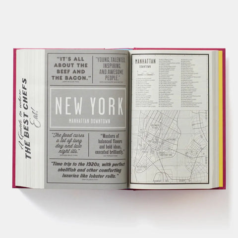 Open book with text and map on a white background