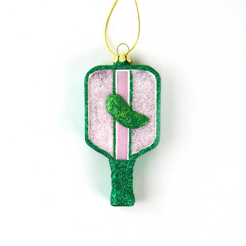 Pickleball Glass Ornament