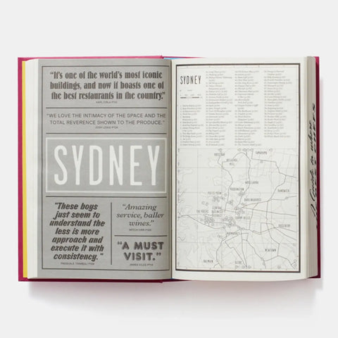 Open book with text and a map on a white background