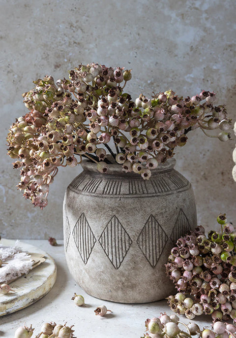 Artificial Rose Hip Bunch - Blush