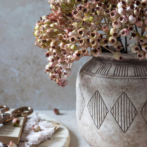 Artificial Rose Hip Bunch - Blush