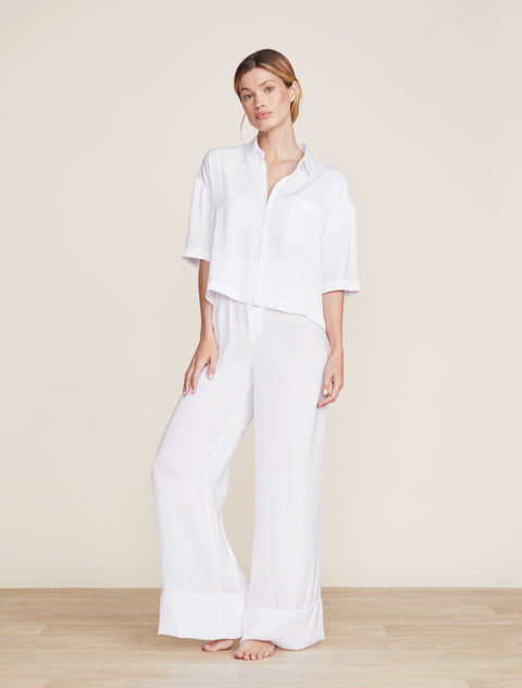 Barefoot Dreams Washed Satin Cropped Dream Shirt