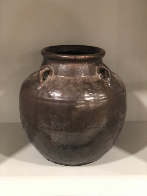 Glazed 4 Handle Pot Large