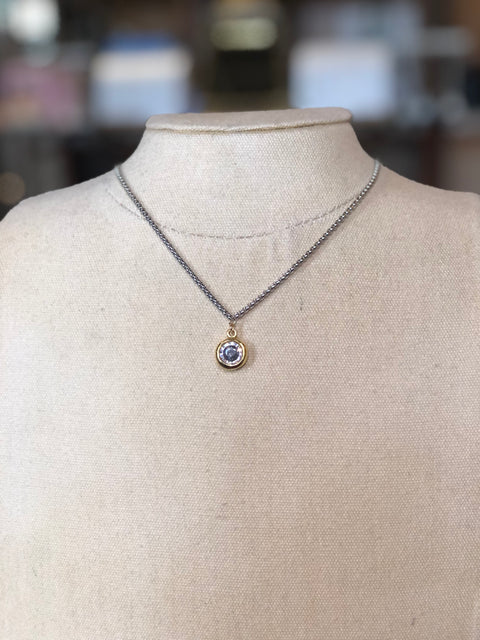 Crystal Drop Necklace Gold/Silver