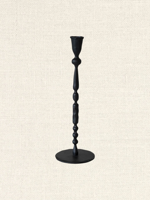 Hand-Forged Cast Iron Taper Holder Black