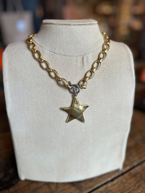 Chunky Star Drop Necklace