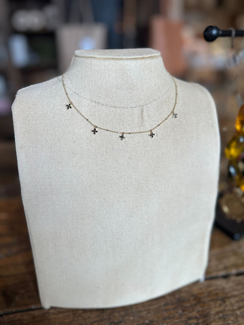Dainty 5 Cross Necklace
