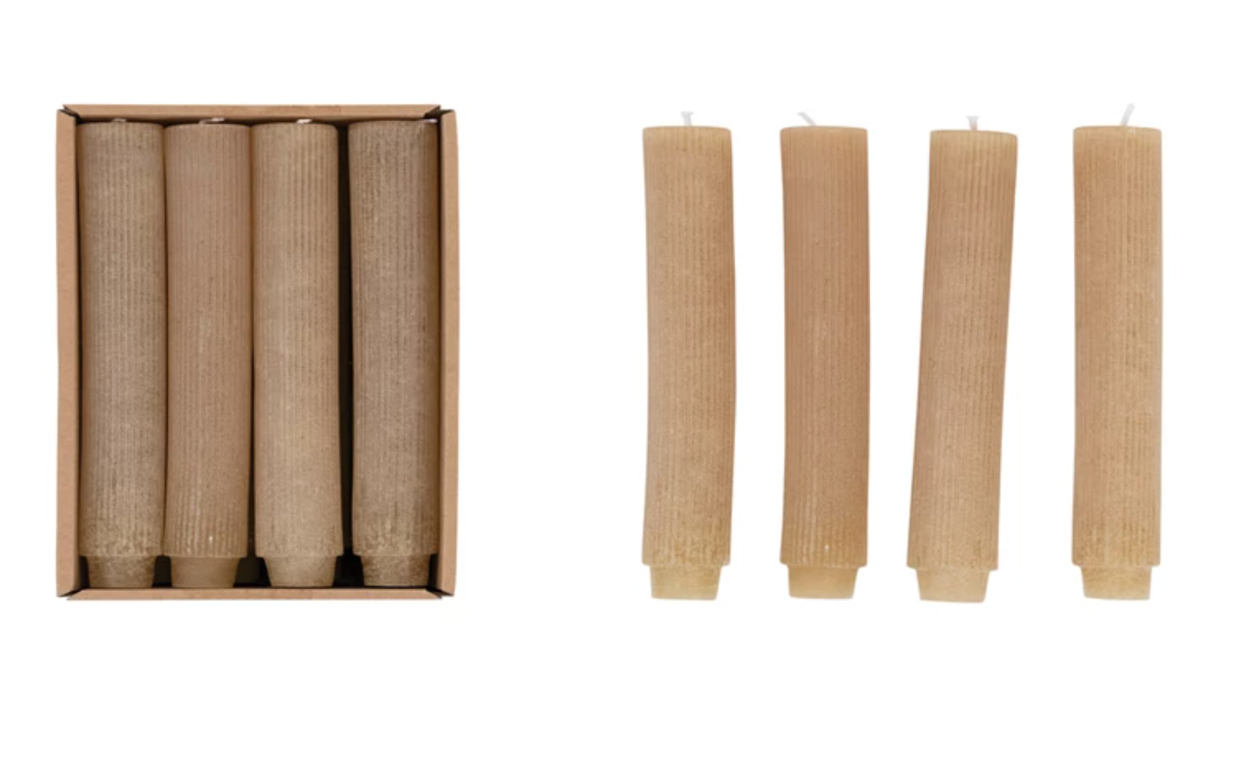 Set of 12 Pleated Taper Candles