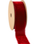 Torn Faux Velvet Ribbon - Cranberry