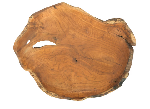 Teak Wood Sculpted Bowl