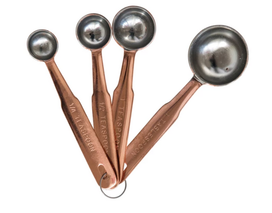 Stainless Steel Measuring Spoons, Copper Finish