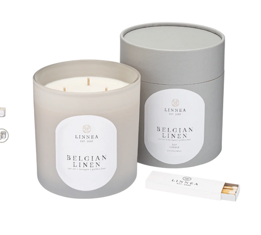 Belgian Linen Double Grande 3-wick Candle