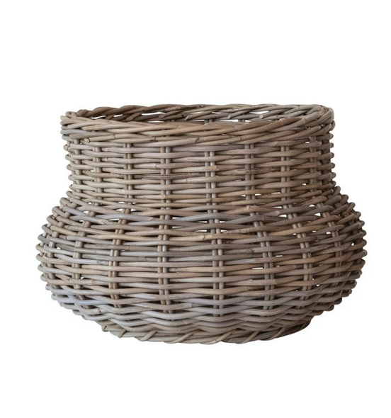 Hand-Woven Rattan Planter