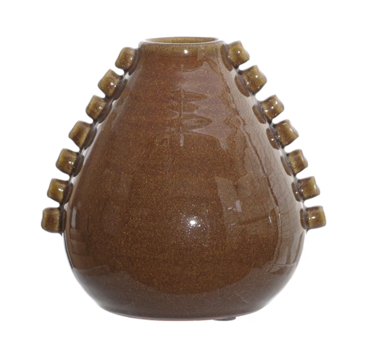 Rounded Base Terracotta Vase w/ Hobnails