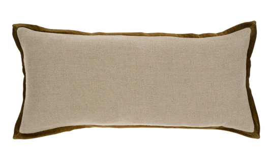 Velvet Trim Pillow Green