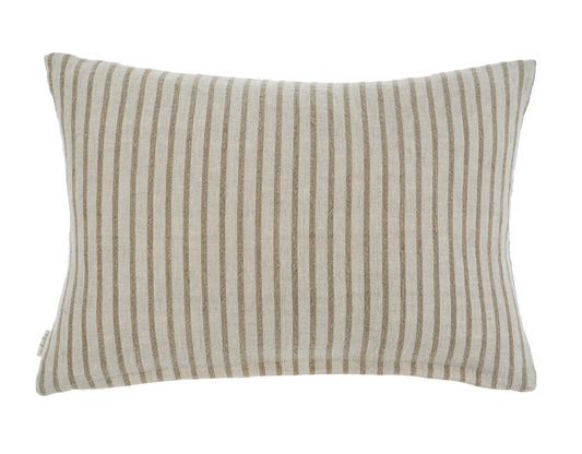 Pinstripe Linen Pillow Natural