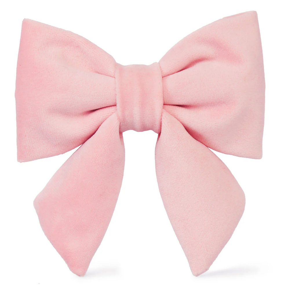 Blush Pink Velvet Lady Dog Bow - Small