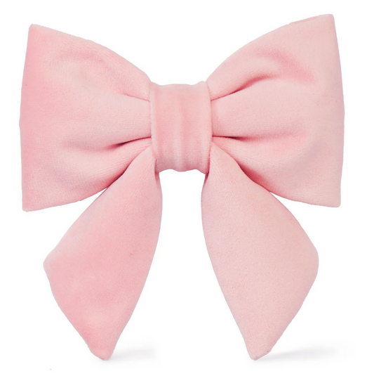 Blush Pink Velvet Lady Dog Bow - Small