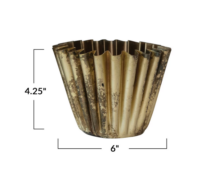 Fluted Metal Planter