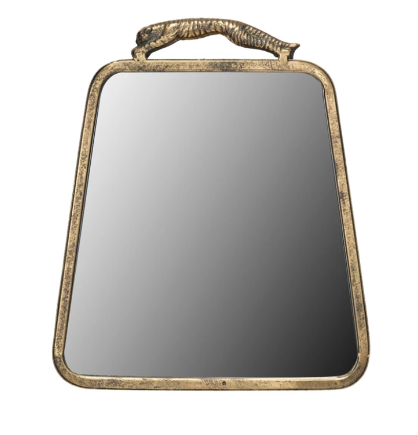 Metal Framed Wall Mirror w/ Leopard