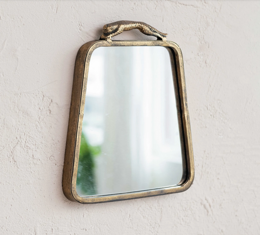 Metal Framed Wall Mirror w/ Leopard