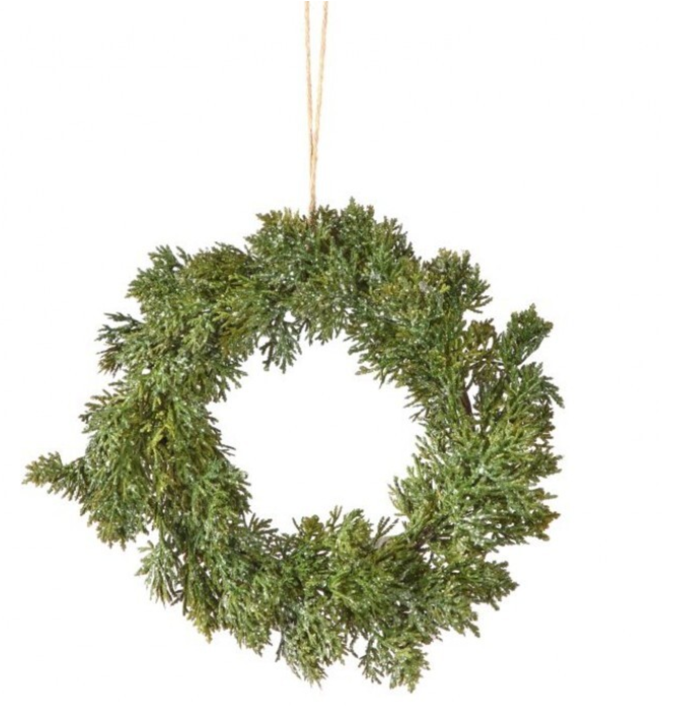 8" Iced Garden Cedar Mini Wreath