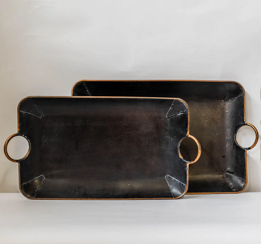 Metal Tray w/ Round Handles