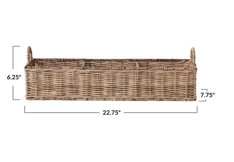 Hand-woven Rattan Basket w/ 3 Sections
