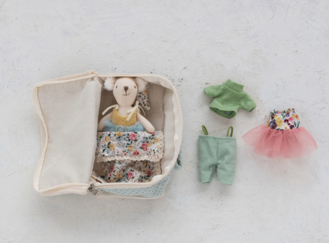 Plush Bear with Suitcase Bed and Outfits