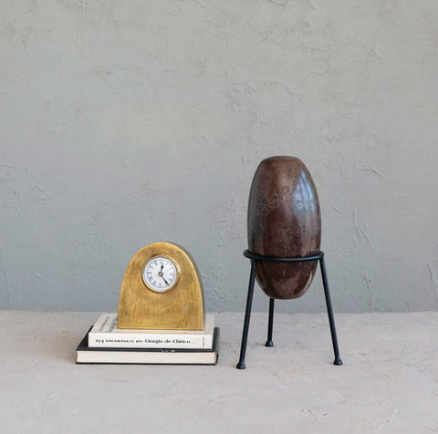 Stone with Metal Stand