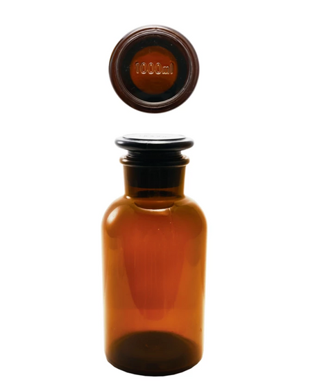 Brown Glass Bottle with Stopper
