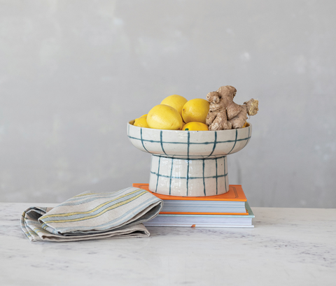 Stoneware Pedestal Bowl