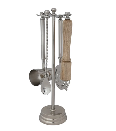 Stainless Steel and Mango Wood Bar Tools