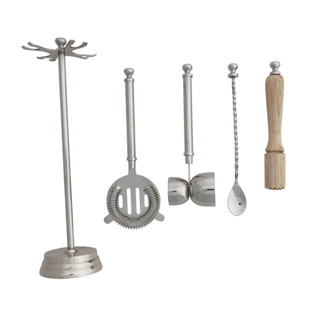 Stainless Steel and Mango Wood Bar Tools