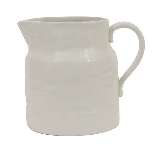 White Stoneware Pitcher