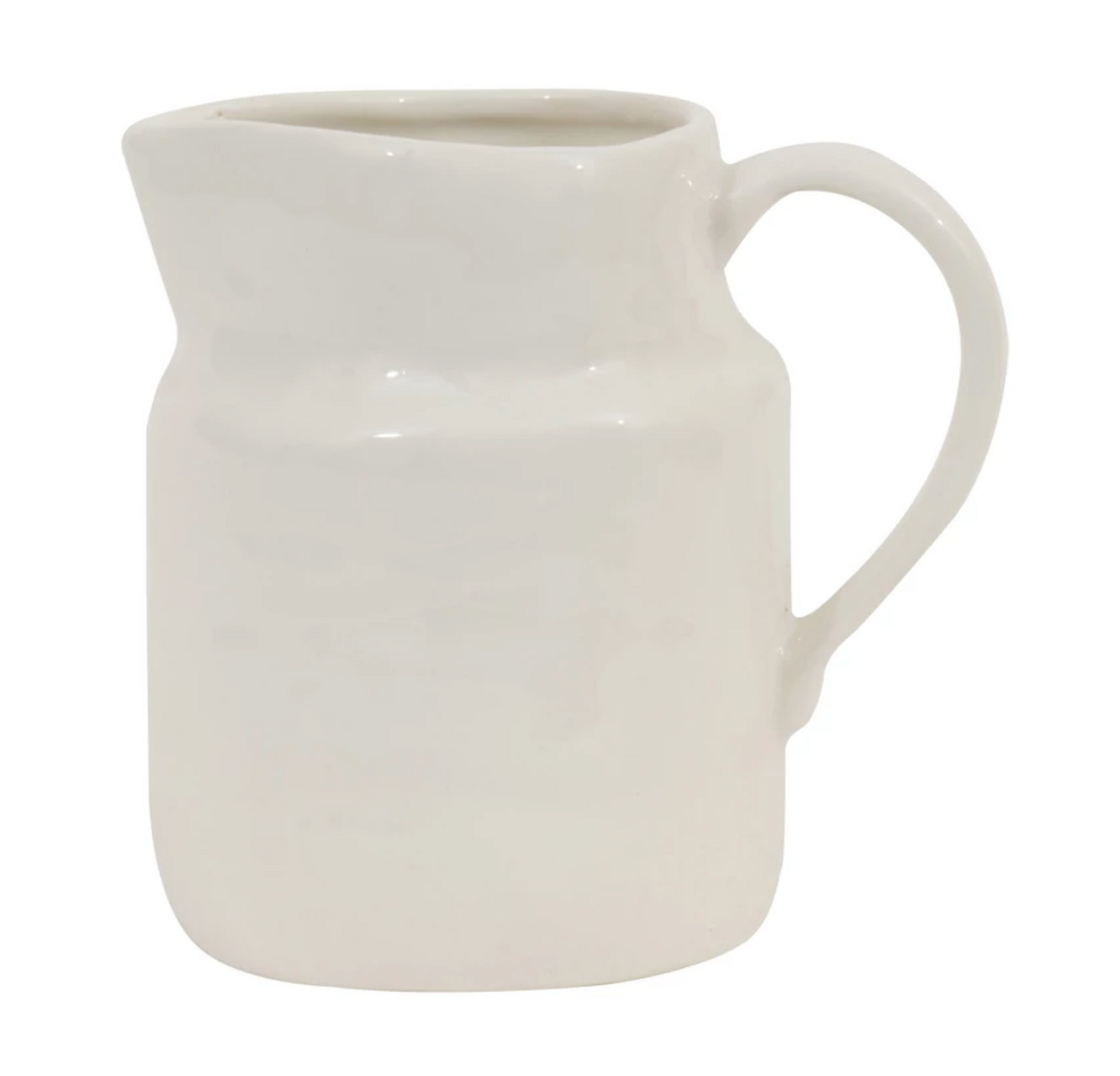 White Stoneware Pitcher