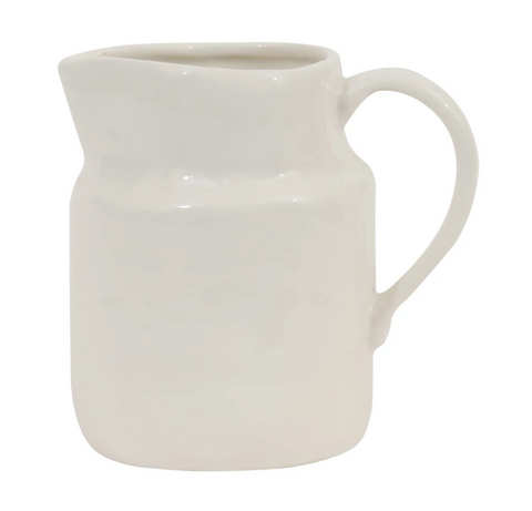 White Stoneware Pitcher