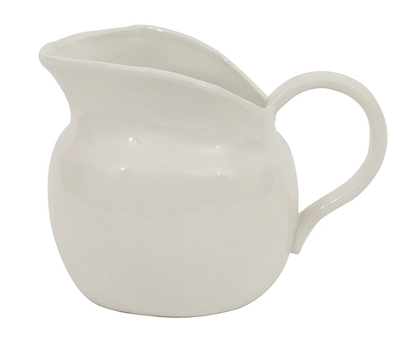 White Stoneware Pitcher