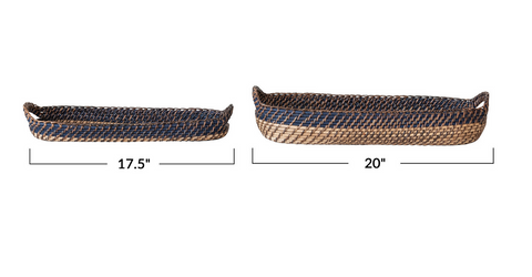 Oval Hand-Woven Bread Basket with Handles