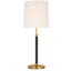 Bryant Chocolate Leather Wrapped Brass Table Lamp with Linen Shade