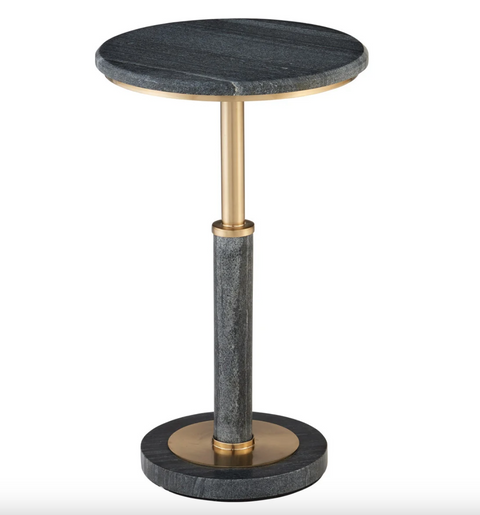 Miles Black Marble Accent Table