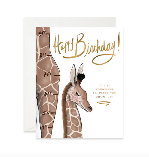 Growing Giraffe Birthday Card