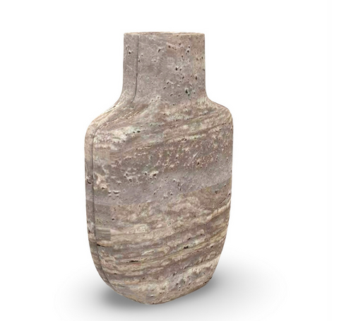 Grey Travertine Vase