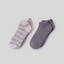 CozyChic Heathered Stripe Ankle Sock Set