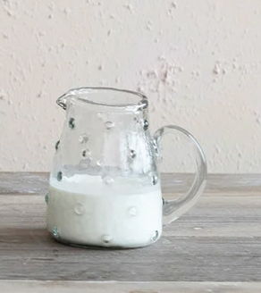 Recycled Glass Hobnail Creamer