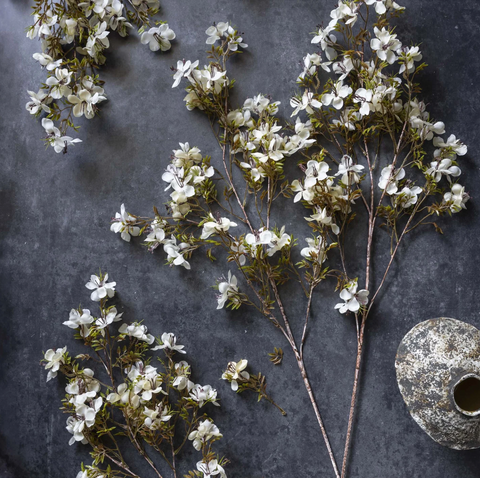 Artificial Prunus Blossom - Cream