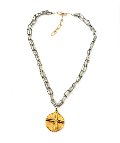 Cross Heart Drop Necklace