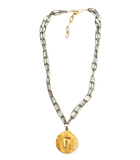 Cross Heart Drop Necklace